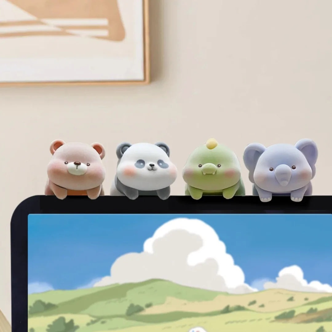 Cute Animal Computer Monitor Decor - Fun Desk Ornaments