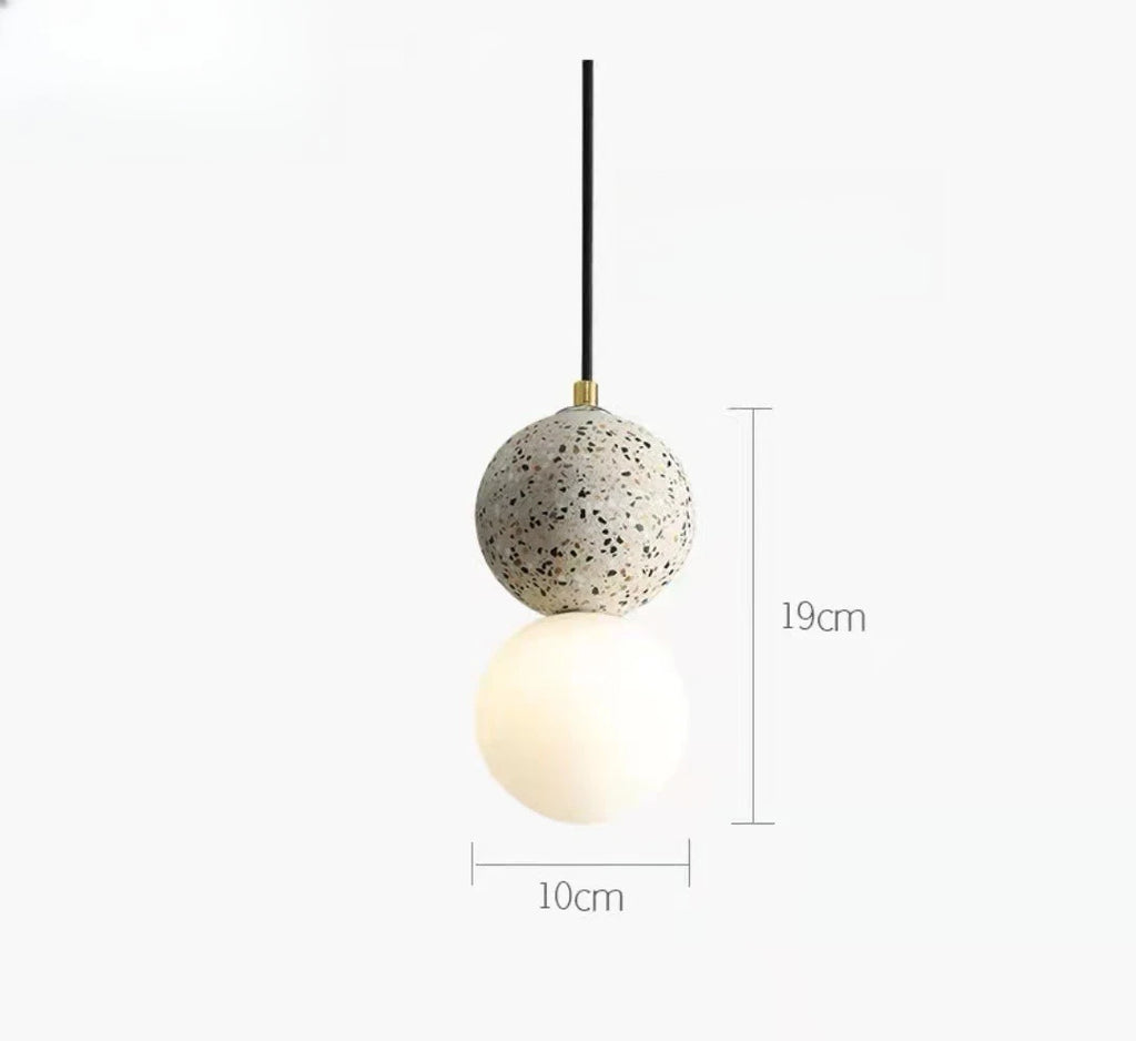 Modern G9 Pendant Lamp - Concrete Ball LED Chandelier for Home Decor