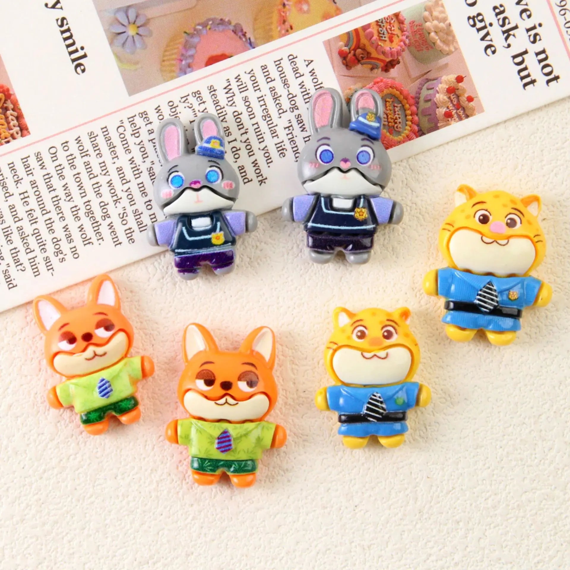 10/100PCS Colorful Cartoon Animal Resin Jewelry Craft Kit