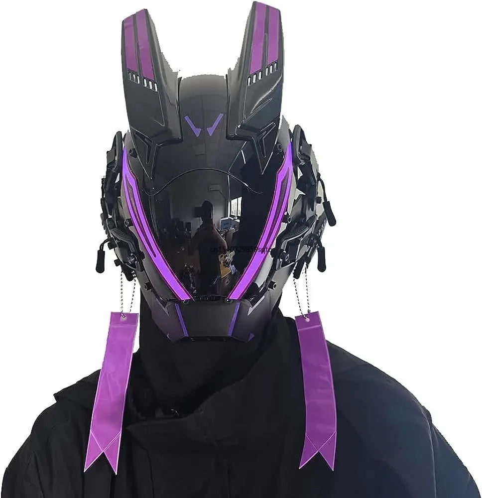 JAUPTO LED Techwear Mask - Futuristic Glowing Accessory for Events