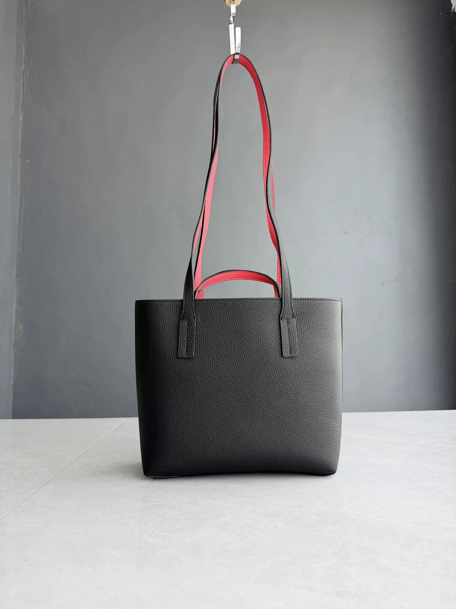 Premium Cowhide Leather Reversible Handbag - Versatile & Durable