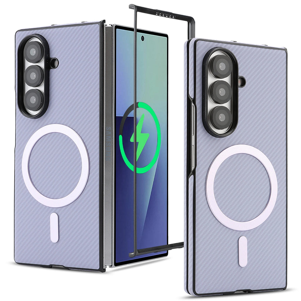Slim Carbon Fiber Leather Case for Samsung Galaxy Z Fold - Ultra Thin