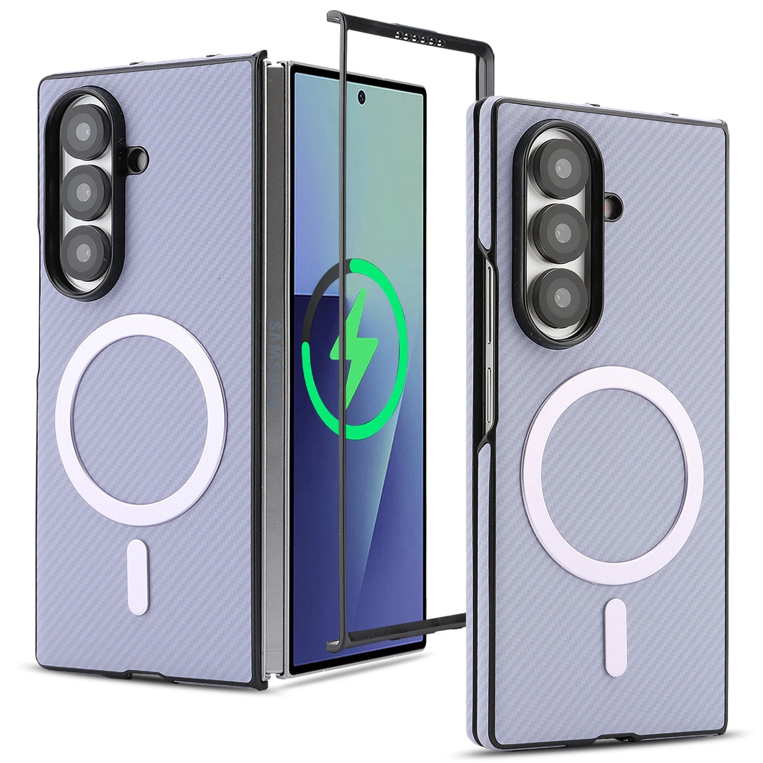 Slim Carbon Fiber Leather Case for Samsung Galaxy Z Fold - Ultra Thin