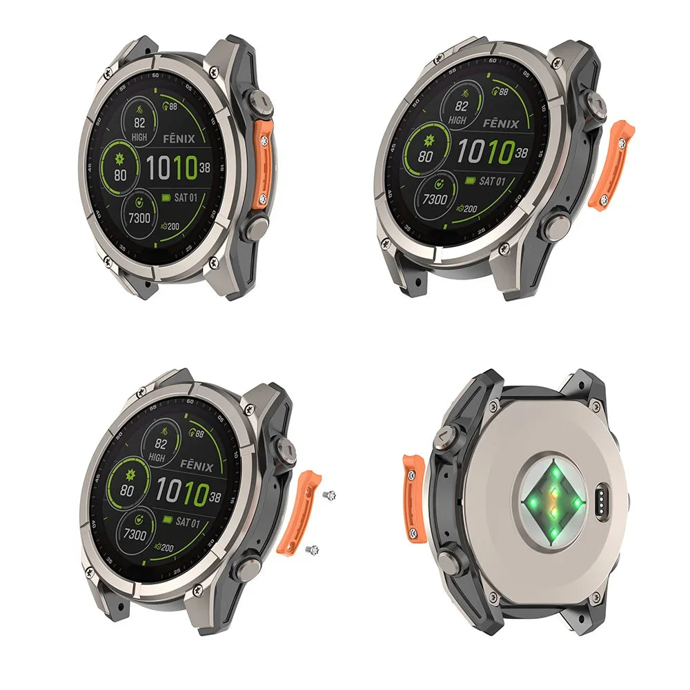 Zinc Alloy Bumper Protector for Garmin Fenix 8 & Tactix 8 - Anti-Crash