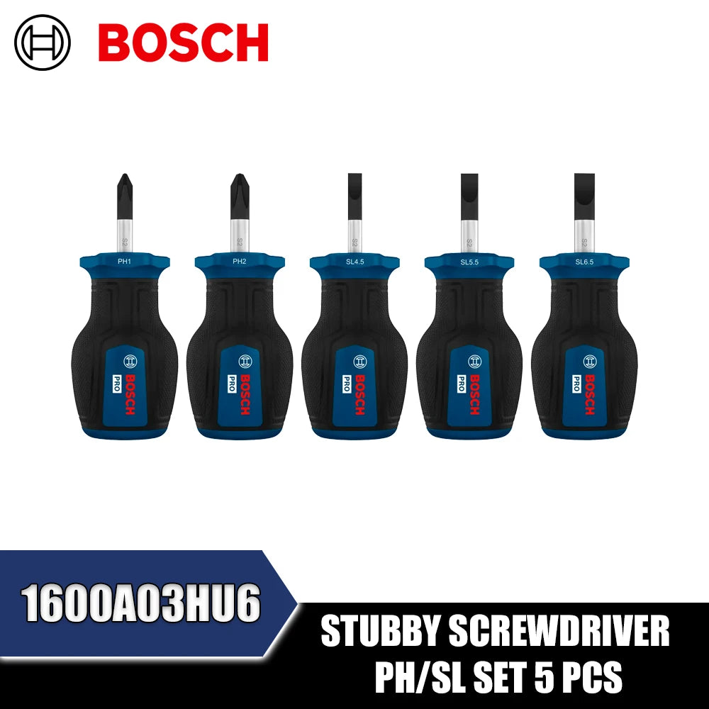 BOSCH PRO Stubby Screwdriver Set - PH/SL & PZ/SL 5PCS