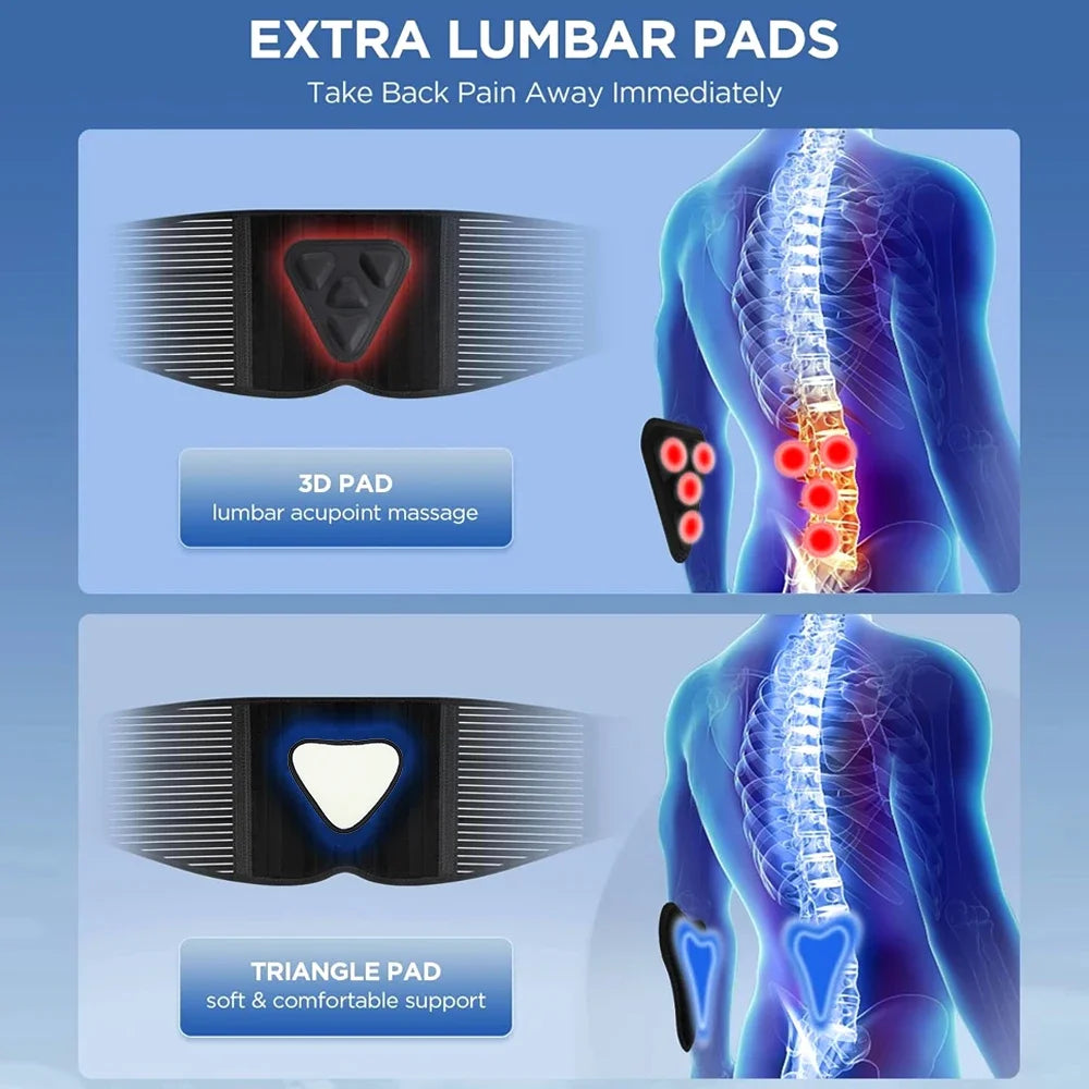 Adjustable Black Lumbar Support Brace for Lower Back Pain Relief