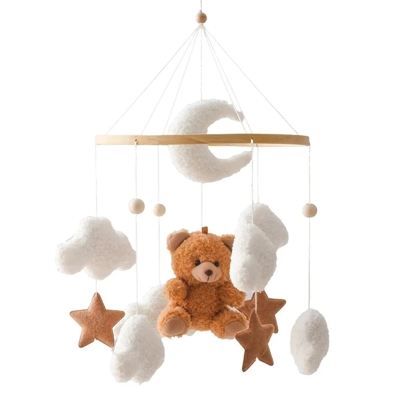 Wooden Baby Mobile Rattle Toy for Newborns - 0-12 Months