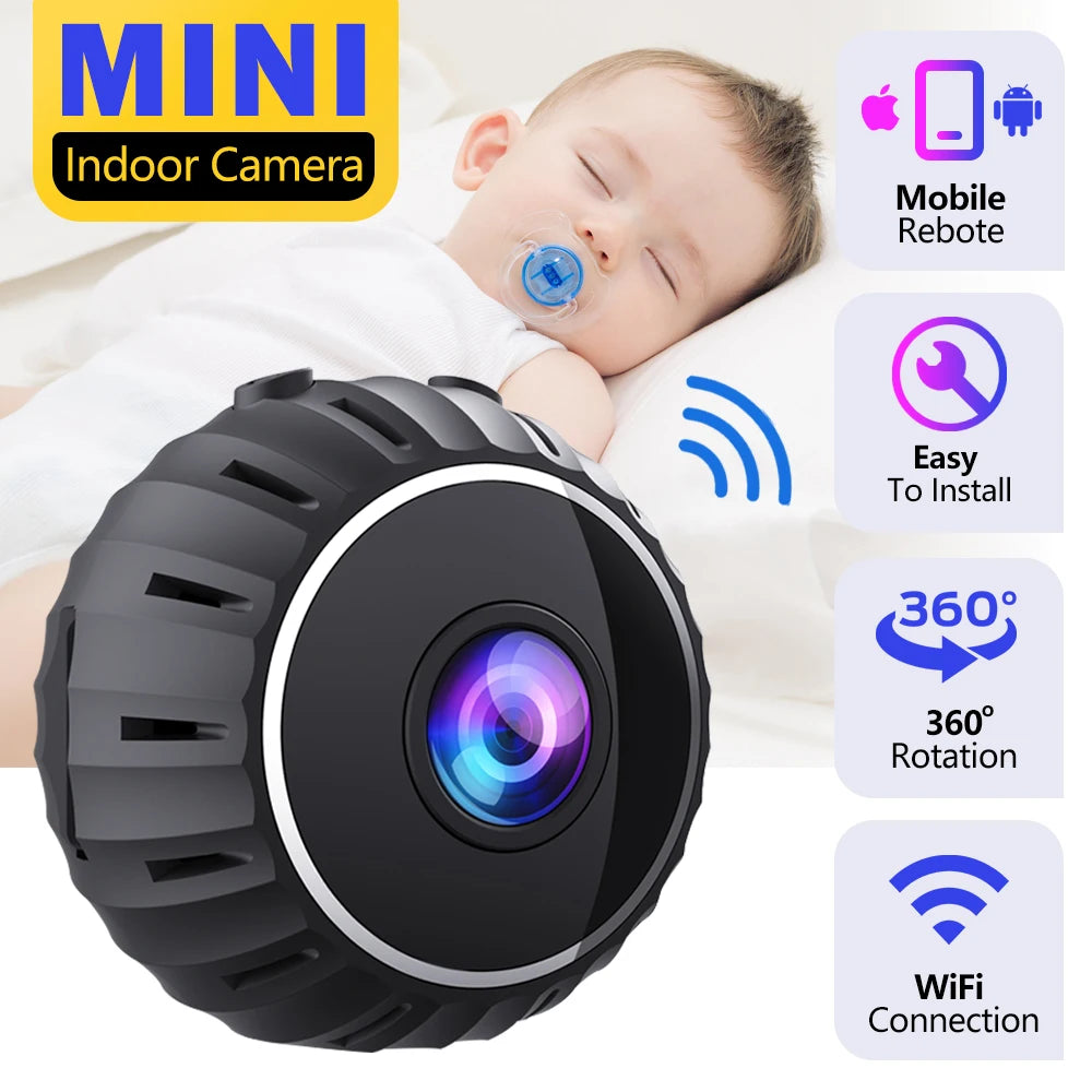 1080P Mini WiFi Camera with Night Vision for Home Safety & Monitoring