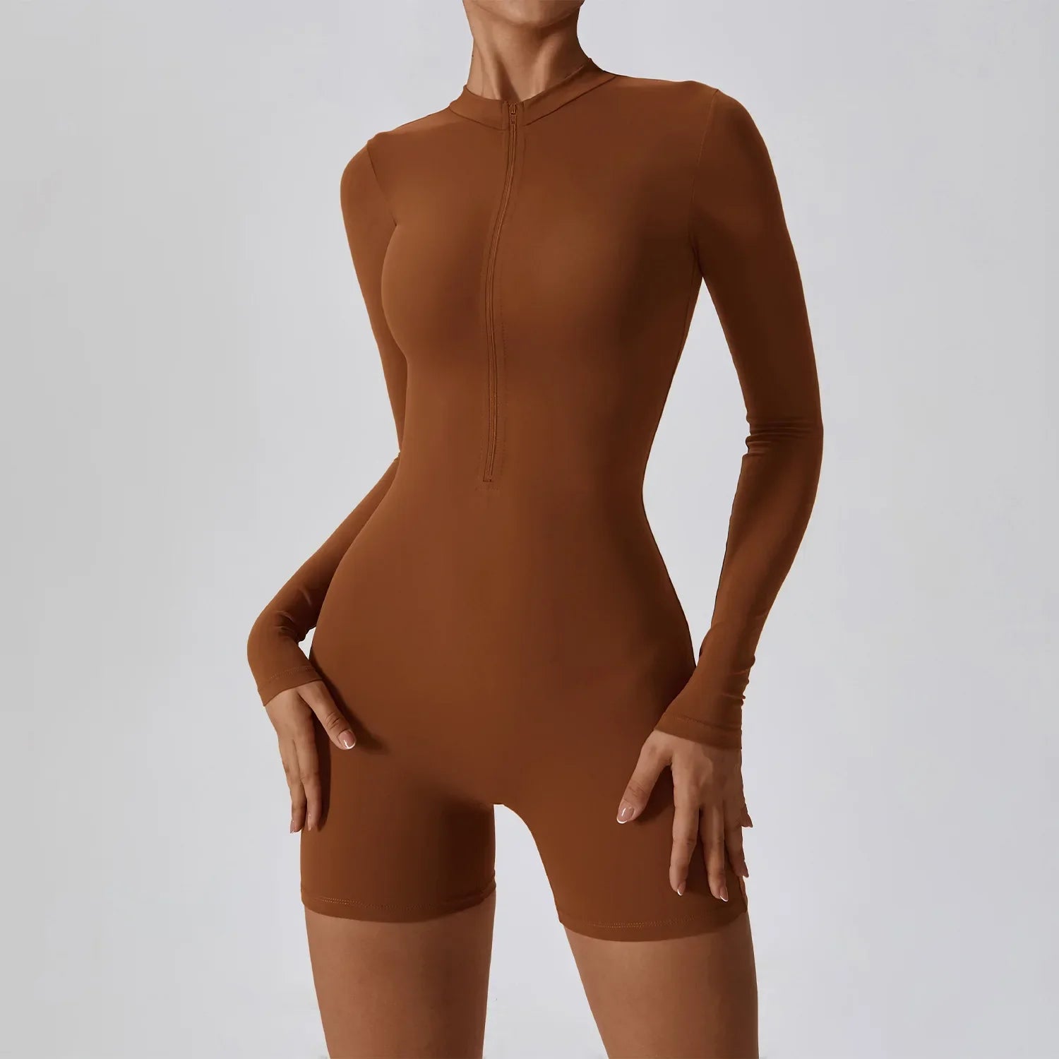 STOWN Long Sleeve Yoga Jumpsuit - Stylish Slim Fit for Active Use