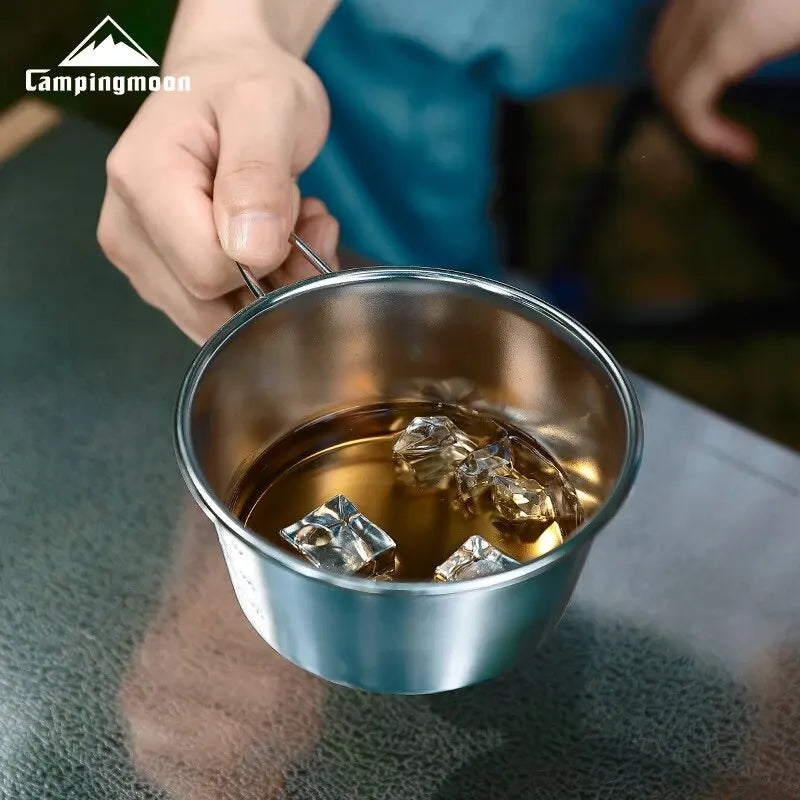 CAMPINGMOON S360 Stainless Steel Bowl - 450ml Heat-Resistant Outdoor Essential