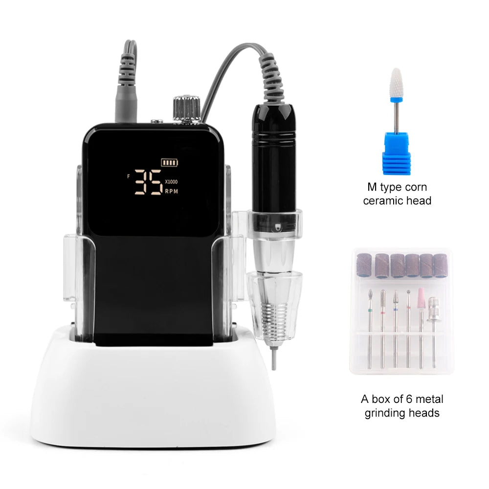 SIMINAIL Rechargeable Nail Drill - 35,000 RPM Electric File Machine