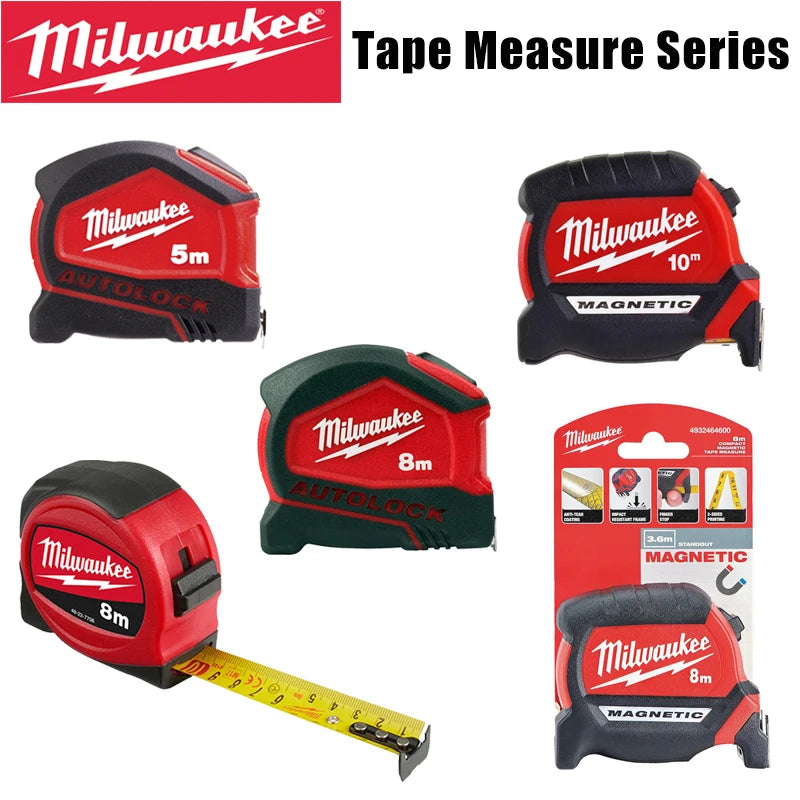 Milwaukee Heavy-Duty AutoLock Tape Measure - 5m/8m/10m Sizes