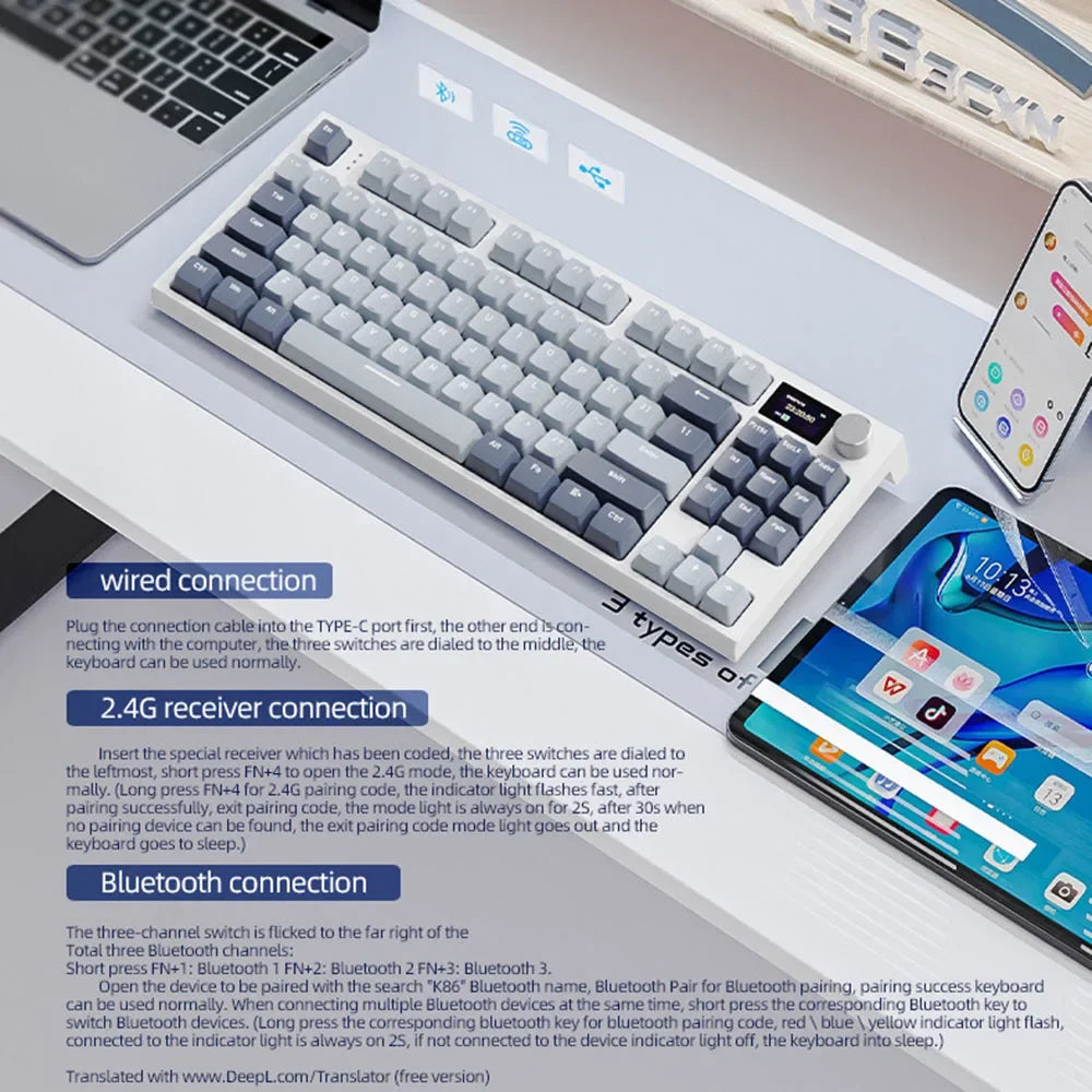 Attack Shark K86 RGB Wireless Keyboard - Hot Swap, Tri-Mode, RGB Lighting
