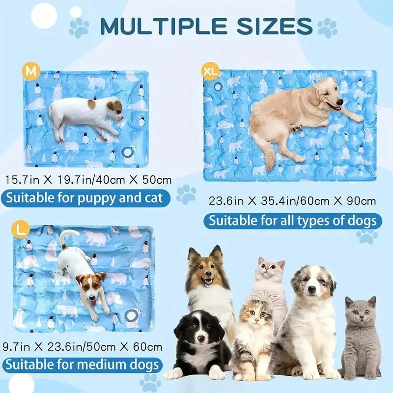Portable Pet Cooling Mat - Durable Ice Cushion for Dogs & Cats