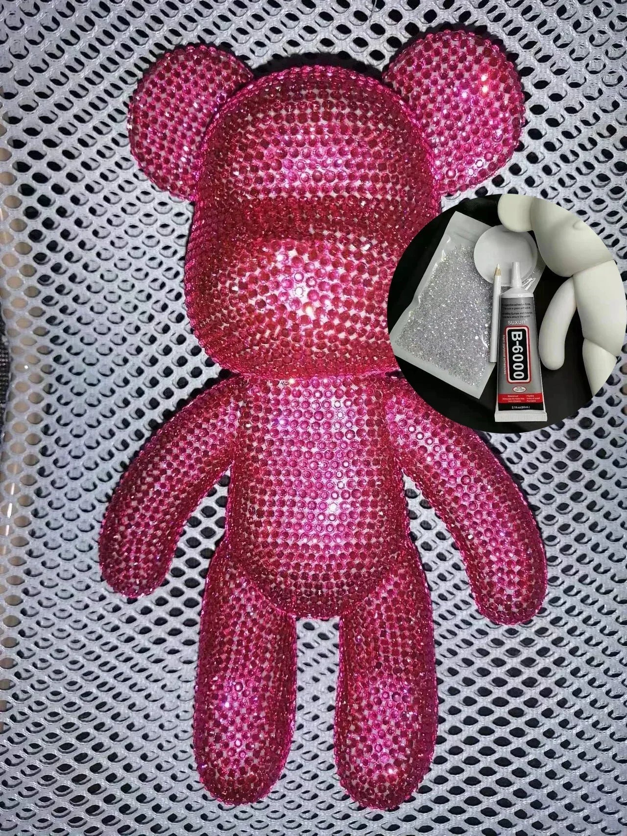 Glittering Rhinestone Bear Figurine - DIY Jewelry Decoration