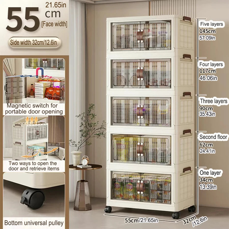 Eco-Friendly Large Capacity Folding Storage Cabinet - Space Saver