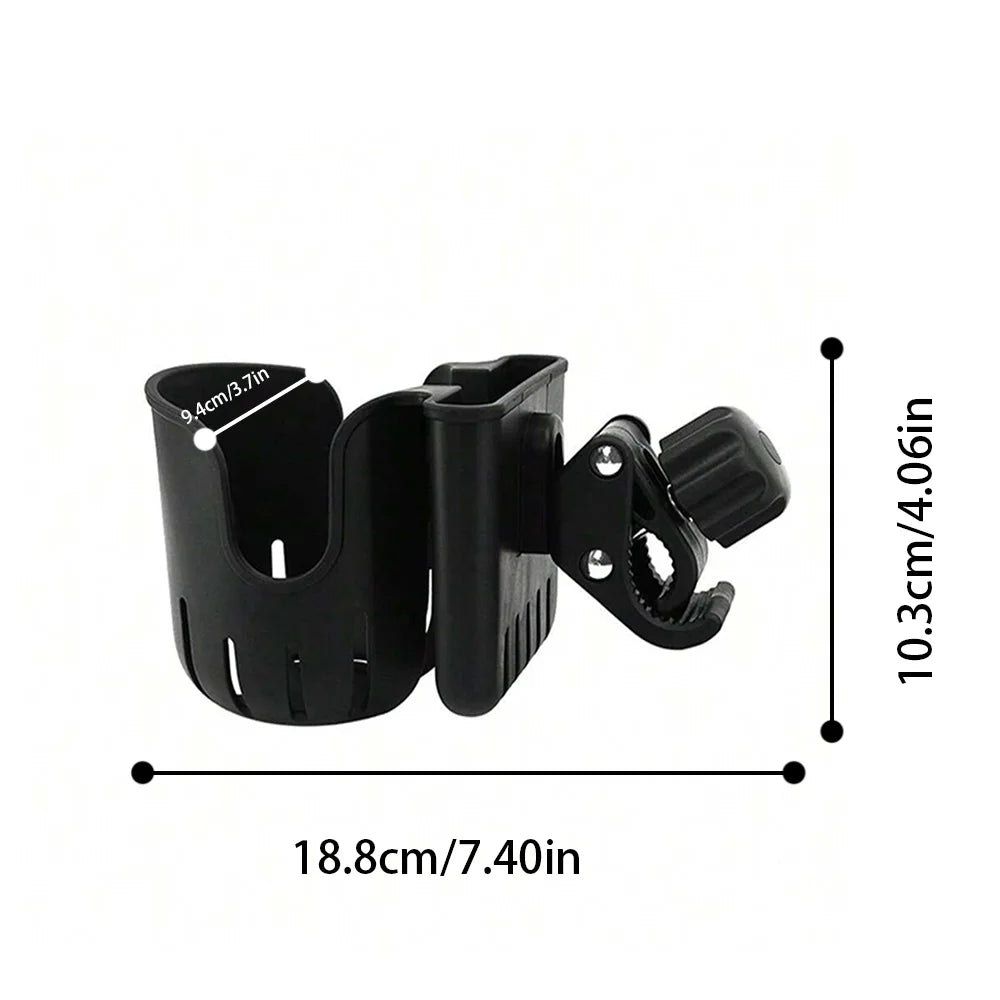 2-in-1 Stroller Cup & Phone Holder - 360° Rotatable Clip for Prams