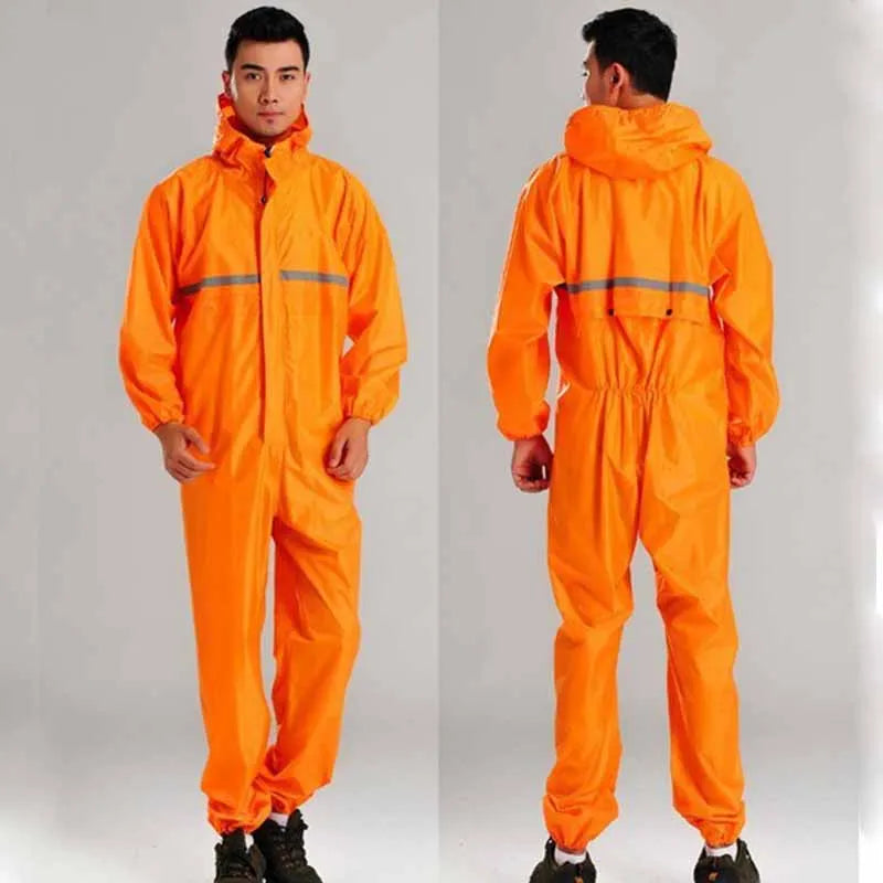 Waterproof One-Piece Raincoat for Men and Women - Versatile Rain Gear