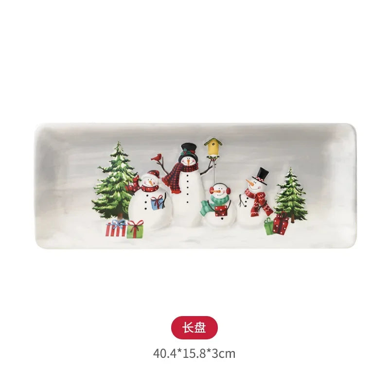 Adorable Christmas Snowman Ceramic Dish Set - Perfect Holiday Decor