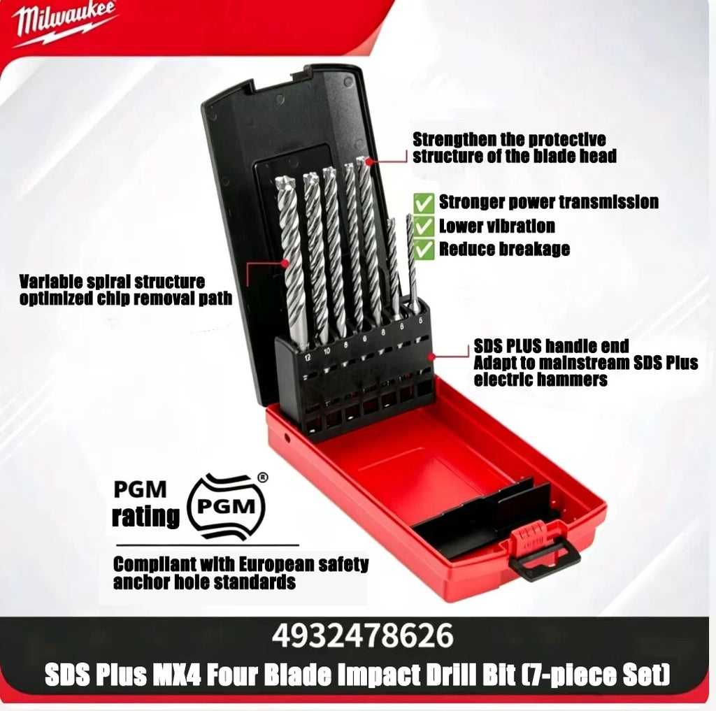 Milwaukee 7-Piece Carbide Drill Bit Set for Concrete & Masonry