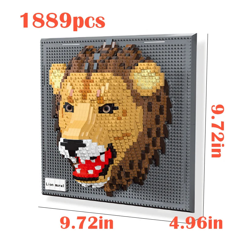 3D Micro Animal Blocks for Creative Wall Art - Sharks & Eagles DIY Kit