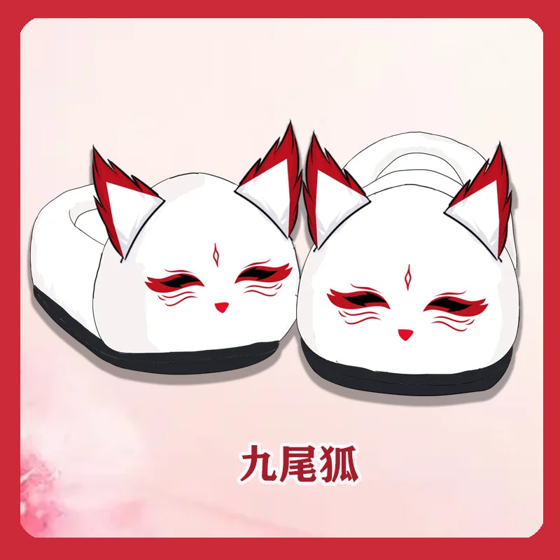 Cozy Genshin Impact Plush Slippers for Anime Fans - Scaramouche & Xiao