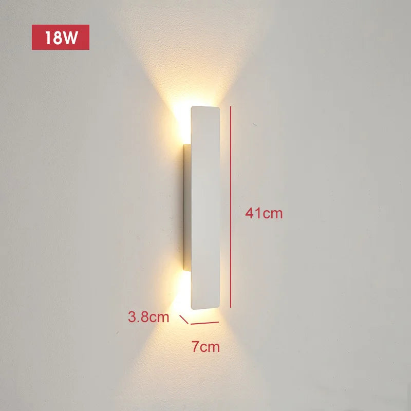 18W Waterproof LED Outdoor Wall Lamp - Modern Aluminum Fixture