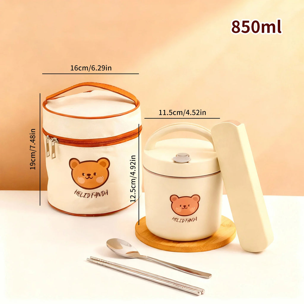 Double-Layer Insulated Stainless Steel Kids Bento Lunch Box