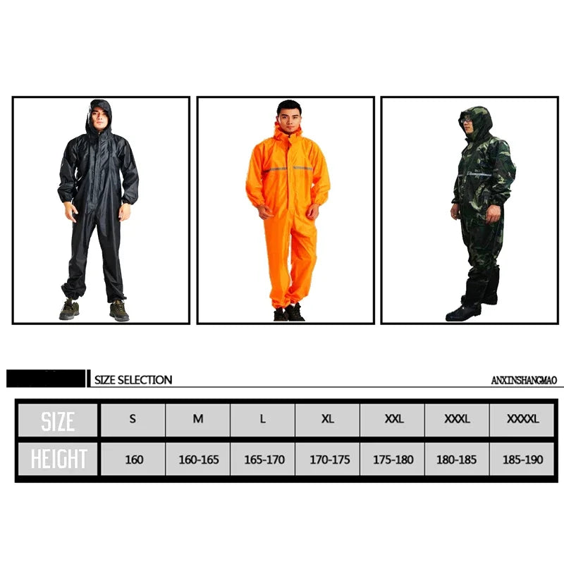 Waterproof One-Piece Raincoat for Men and Women - Versatile Rain Gear