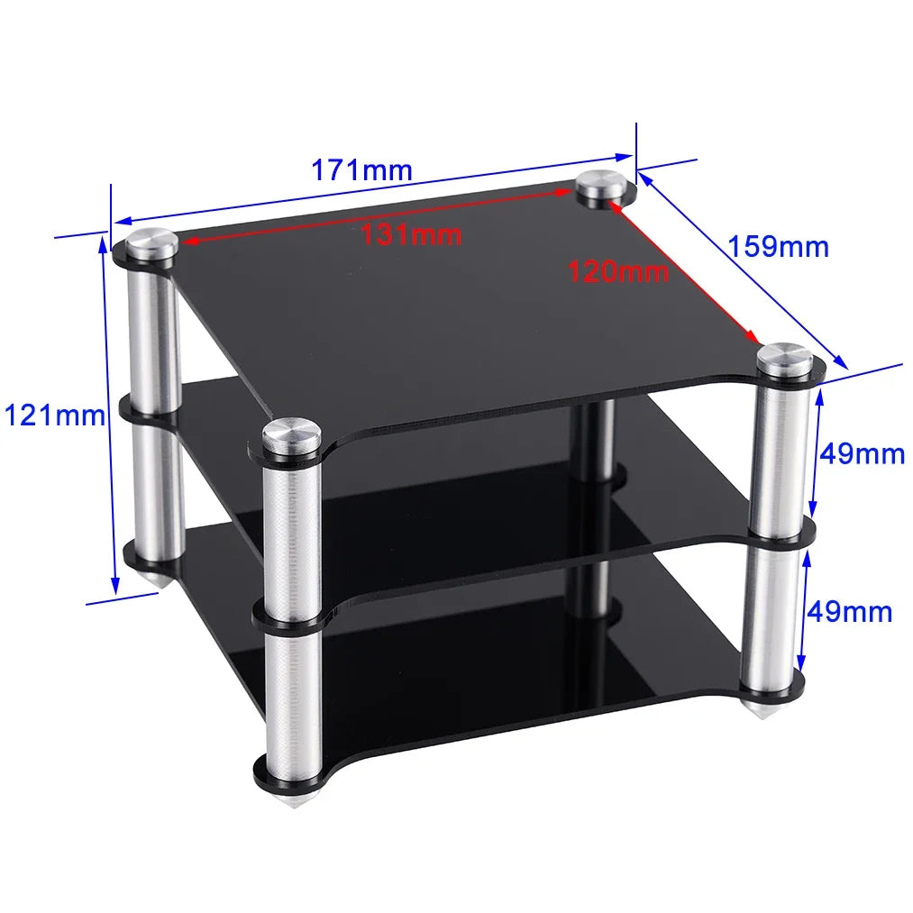 Double Layer Acrylic & Aluminum Alloy HIFI Audio Rack for Amplifiers