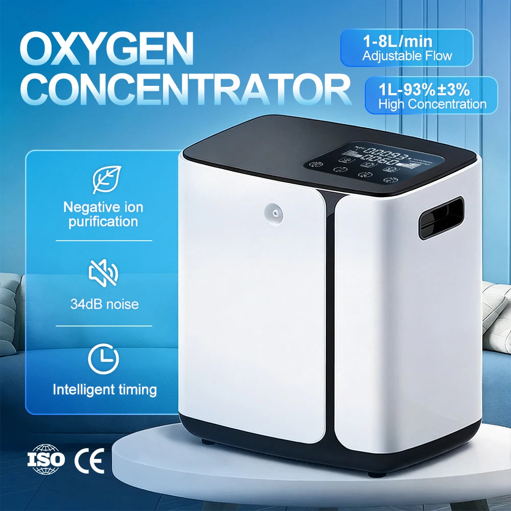 DOCTODD Portable Oxygen Concentrator - 93% Purity, Low Noise 34dB