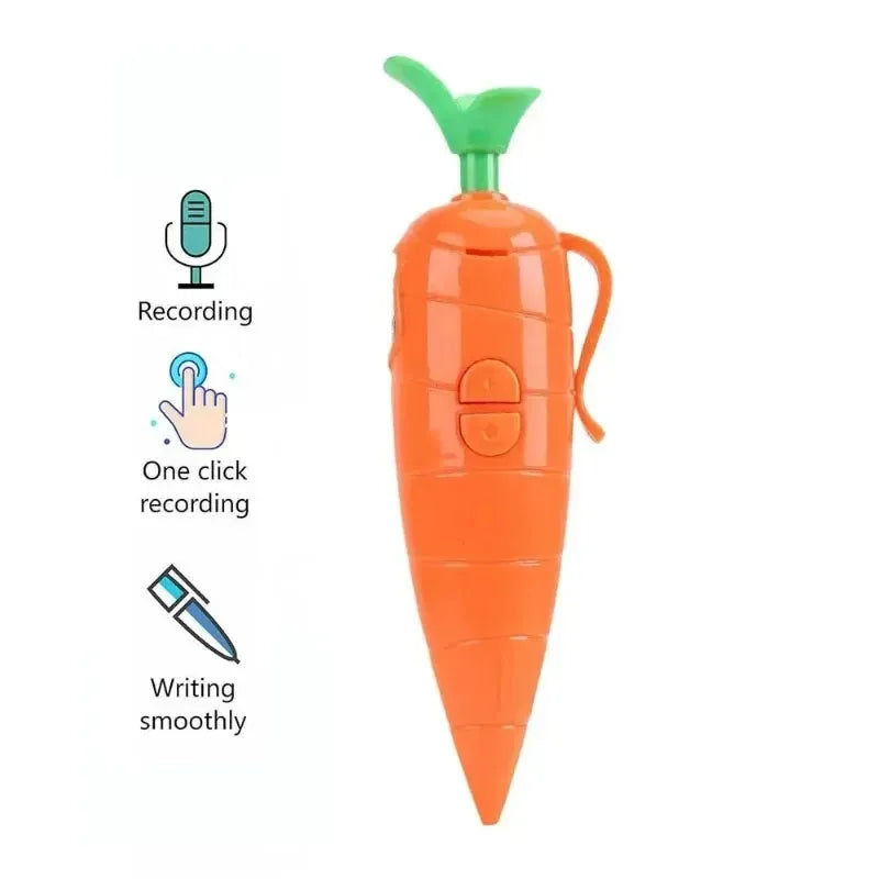 Creative Carrot Voice Recorder Ballpoint Pen for Kids - Fun 2-in-1 Gift