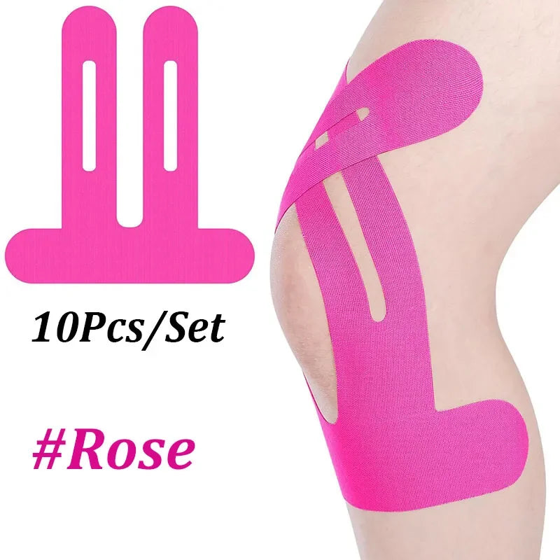 10PCS Kinesiology Tape for Knee Support - Waterproof & Breathable