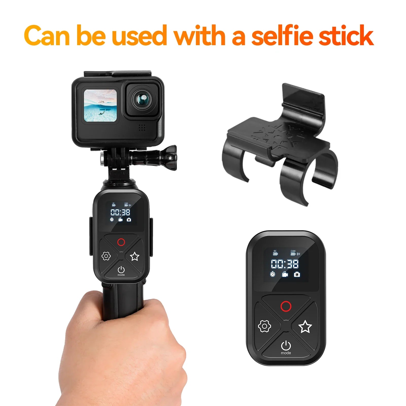 TELESIN Bluetooth Remote Control - 80M Range for GoPro & Smartphones