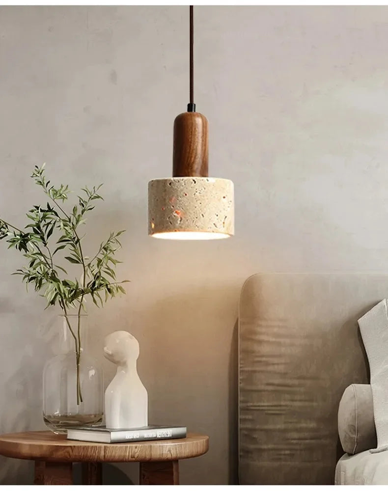 Stylish Modern Wabi Sabi Pendant Light - Unique Yellow Marble Design