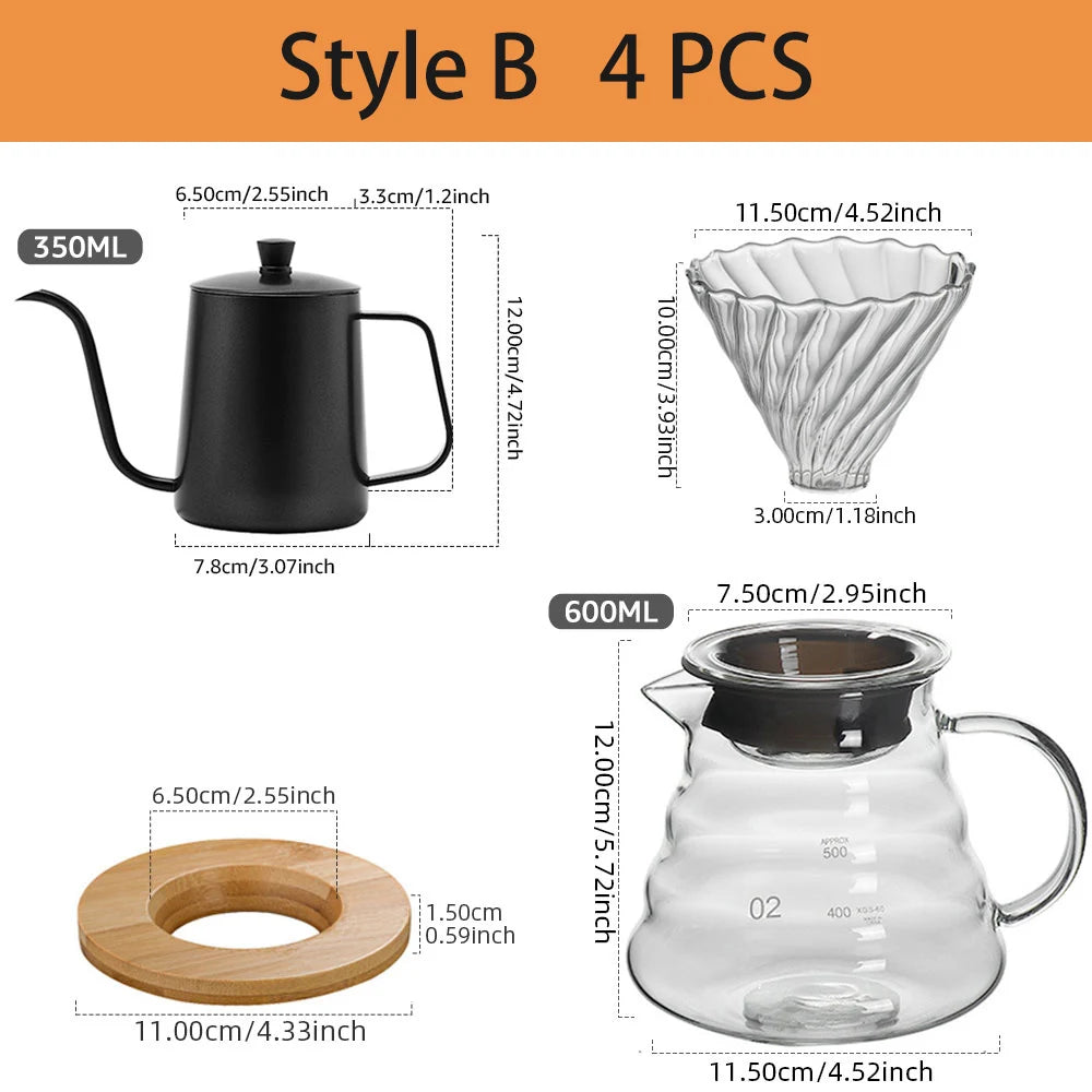 MYVIT Reusable 600ml Coffee Filter Cup Set - Hand Brew Perfection