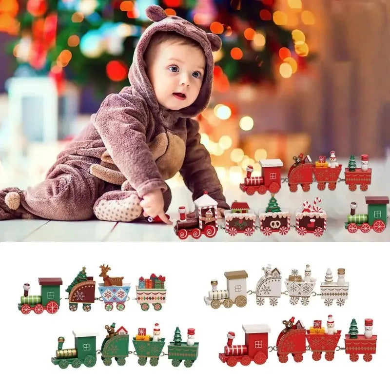 Festive Wooden Christmas Train Ornament - Perfect Holiday Decor