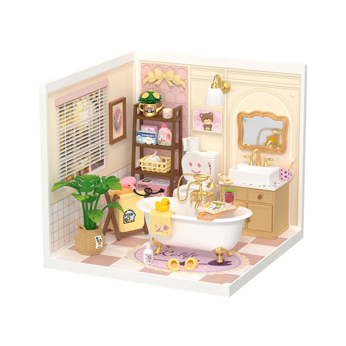 ROBOTIME Rolife Super Creator Pop Bubble Bathroom Dollhouse Kit