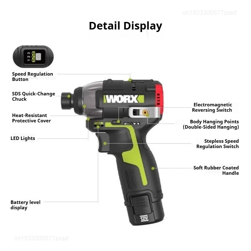 WORX WU132X Brushless Impact Screwdriver - High Torque & Smart Design