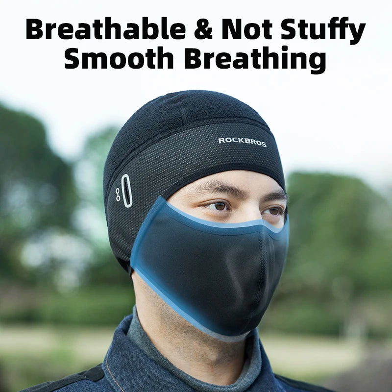 ROCKBROS Winter Thermal Fleece Cycling Balaclava - Windproof Face Mask