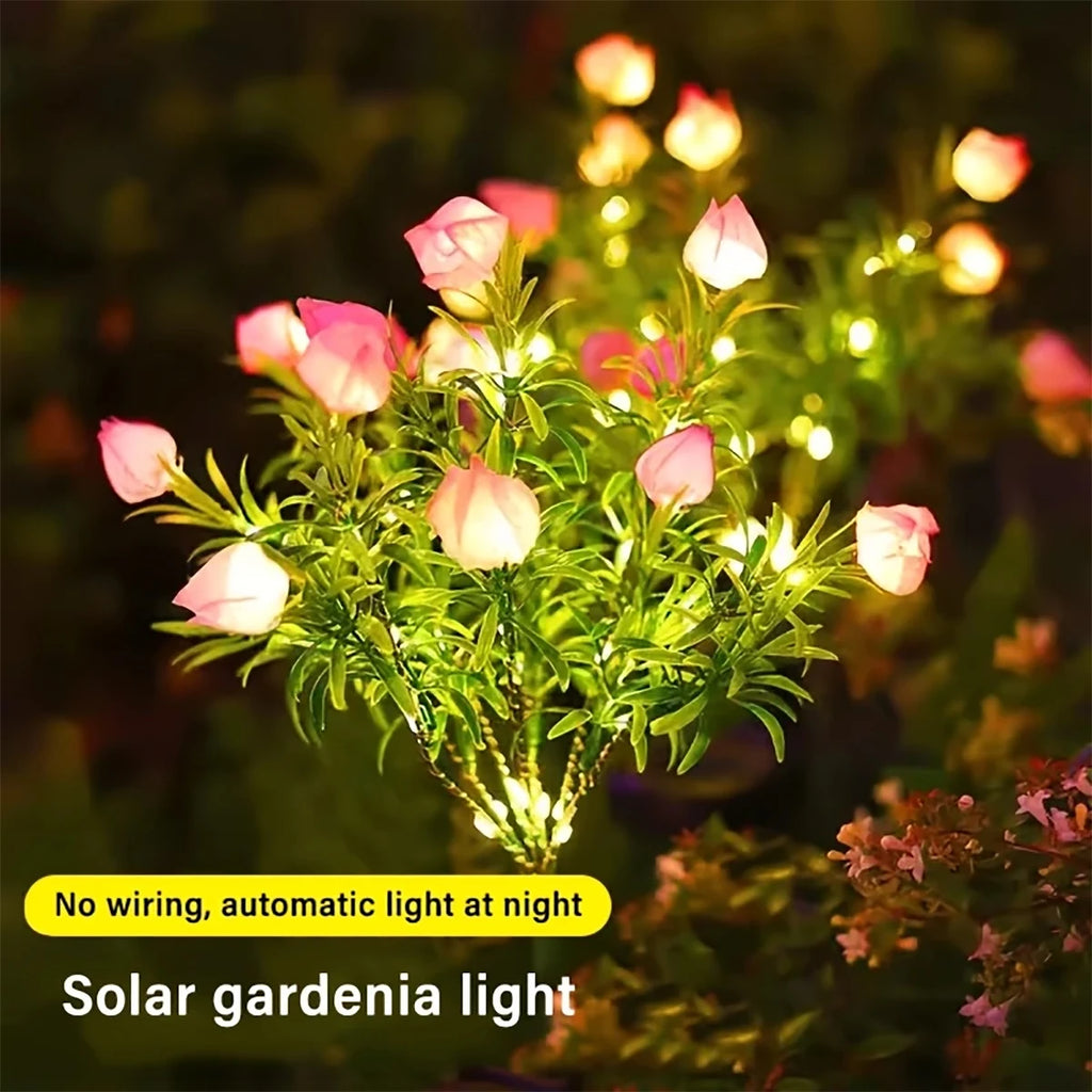 Solar Gardenia Lamp - Warm White Outdoor Garden Decoration