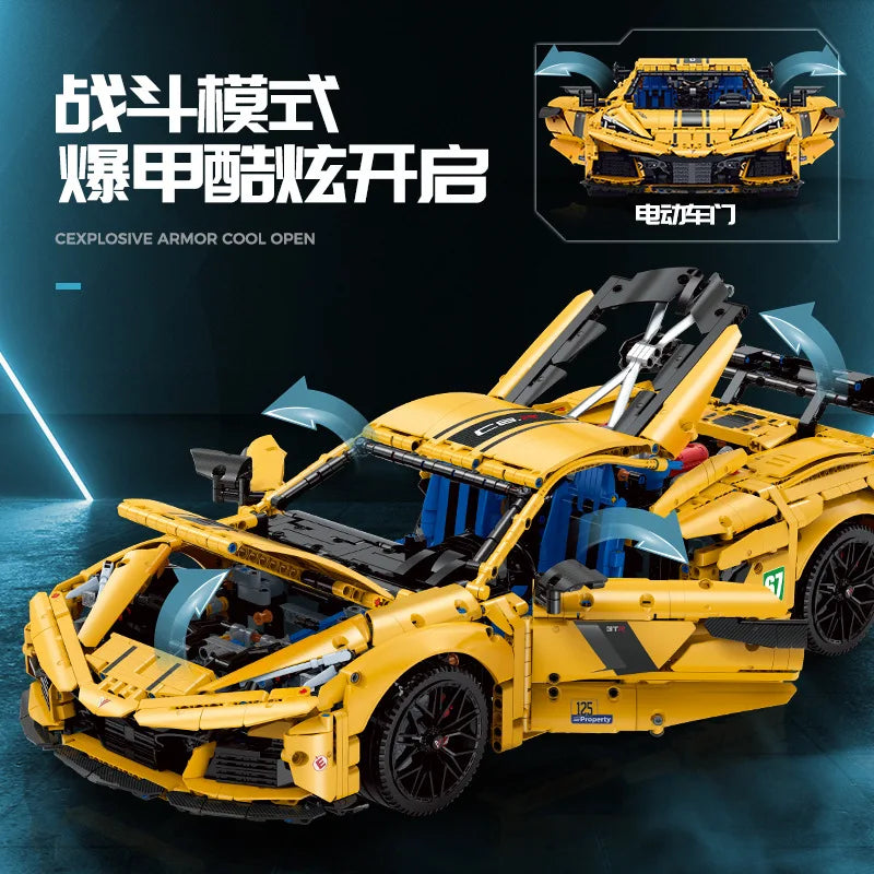 MOC Super Sport Car Building Blocks - Remote Control Hypercar Toy