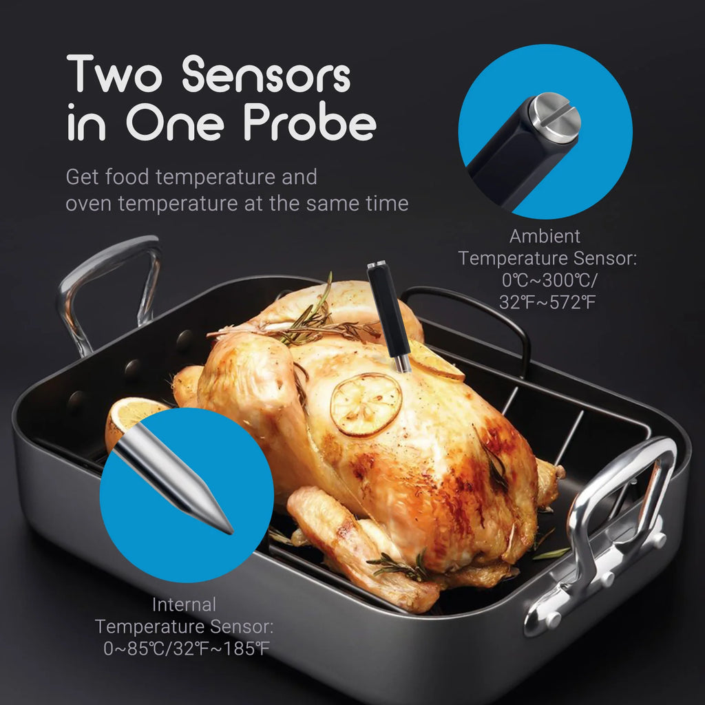 Smart Wireless Meat Thermometer - Bluetooth Grill & Oven Sensor