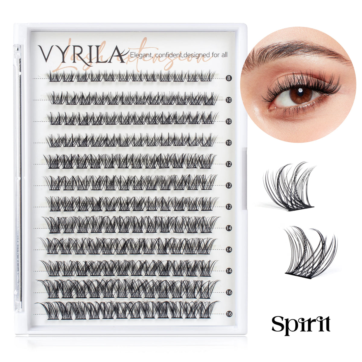VYRILA C Curl 3D Wispy DIY Eyelash Extensions - Reusable & Natural Look