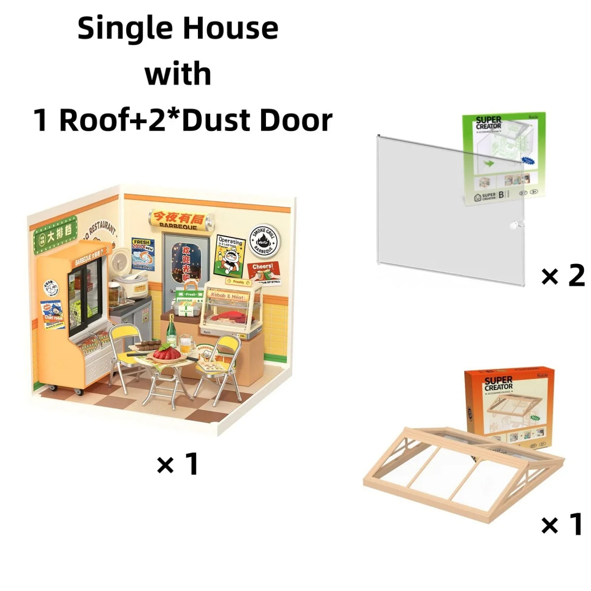 Rolife DIY Night Out Food Stall - Miniature Restaurant Kit for All Ages