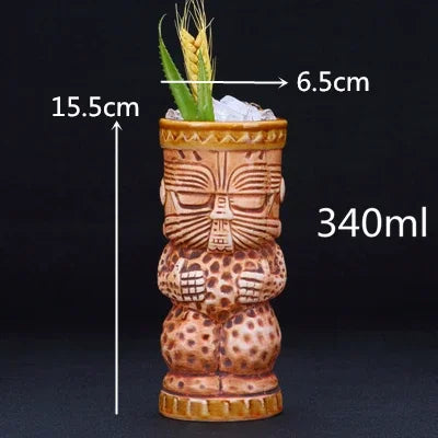 Colorful 450ml Hawaii Tiki Mug - Perfect for Cocktails & Beverages