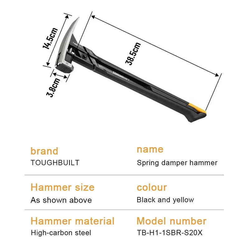 TOUGHBUILT Shockproof Steel Hammer with Magnetic Nail Groove