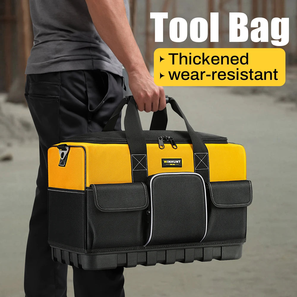 WINHUNT Heavy-Duty Tool Bag - Wide Mouth, Adjustable Strap, Durable