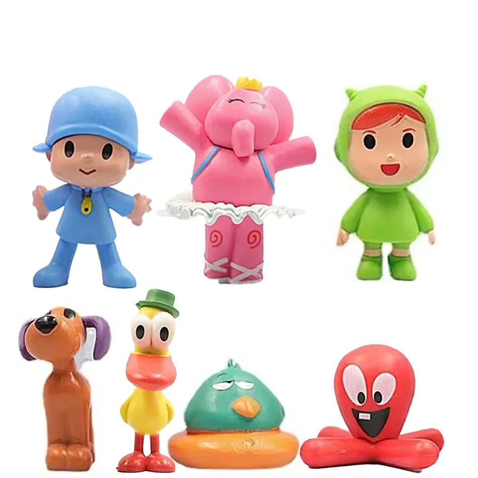 7Pc Pocoyo Animal Toy Set - Cute PVC Cartoon Figures