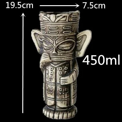 Colorful 450ml Hawaii Tiki Mug - Perfect for Cocktails & Beverages